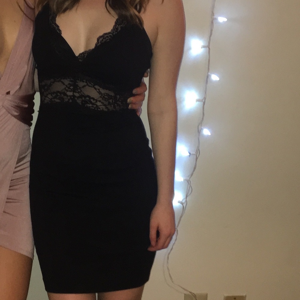 Black Lace detailed dress